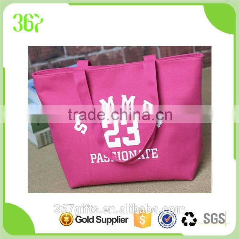 Simple Design Canvas Tote Big Shopping Handbag Women's Bag