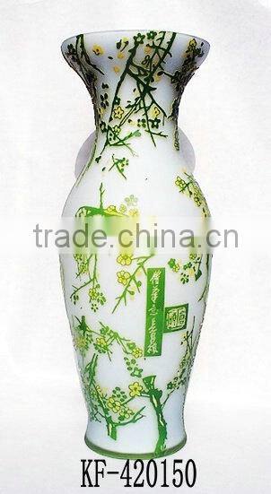 2014 New Special 3D-Carved Square Flower Glass Vase