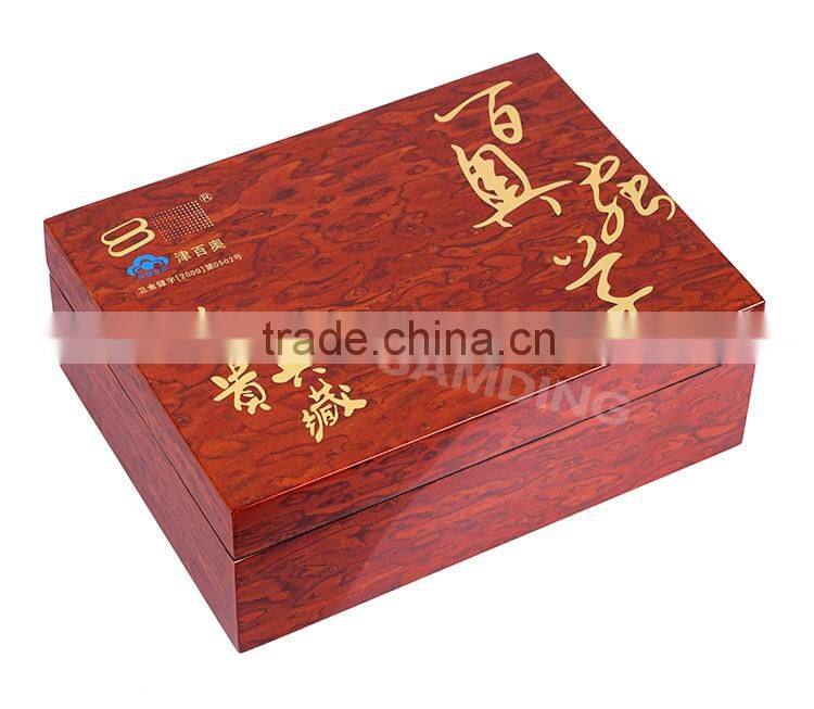 high quality wooden box for health care product food packaging box