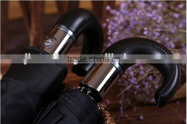 High quality Curve wooden handle pongee foldable umbrella,customized strong 3 fold auto open umbrellas for man