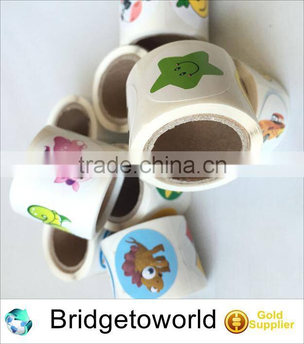 Factory supply custom sized and shaped laminated mini stickers by roll by sheet