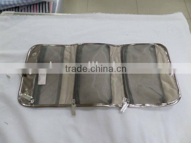 silver PVC hanging bag