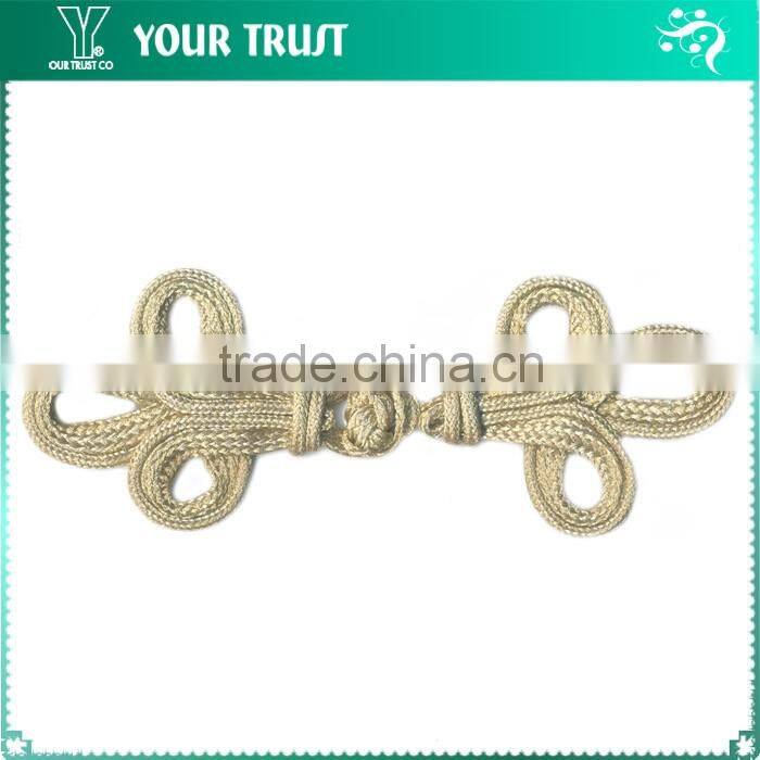 Height 2.5 Centermeter All Black Sew On 100% Nylon Chinese Knot Frog Buttons