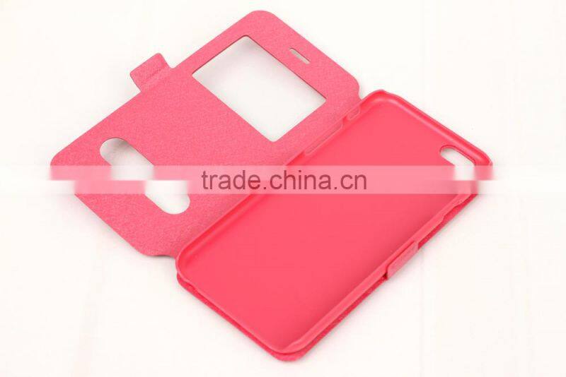 High Quality Flip PU Wallet Leather Case With Double Window For iPhone 5 5s