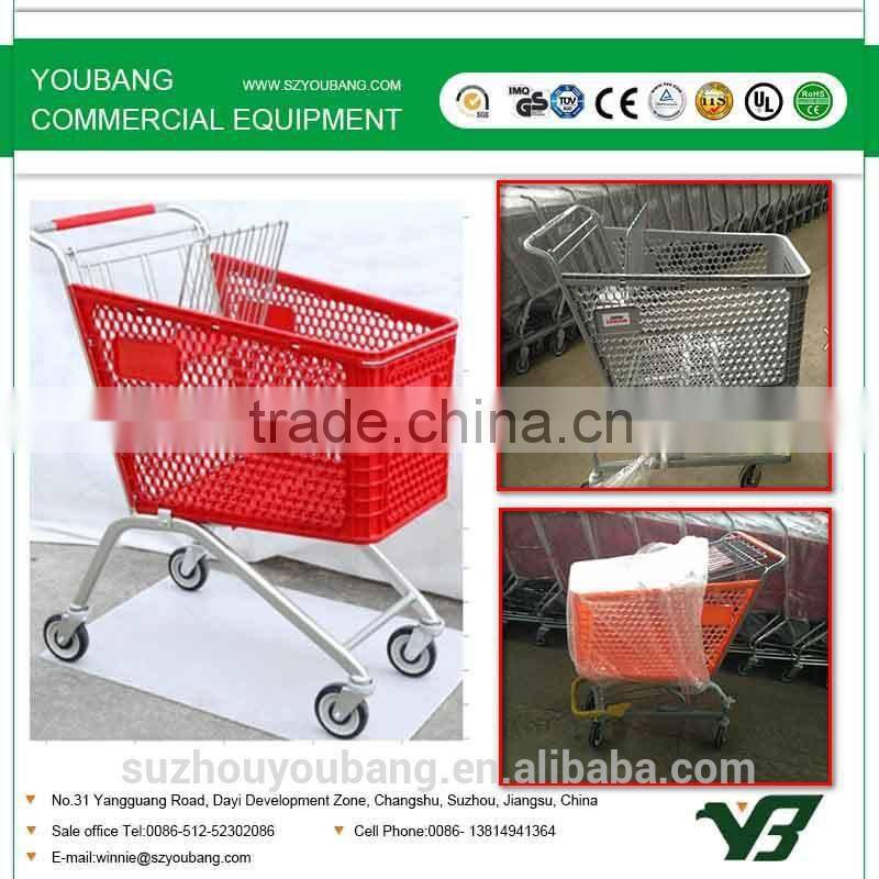 Supermarket plastic trolley plastic trolley