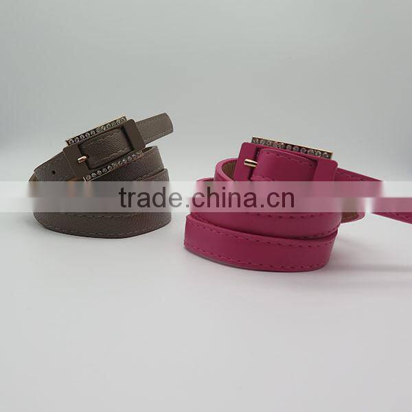 Stylish simple skinny belt with diamonds for women