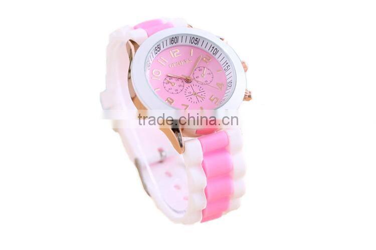 Fashion colorful women silicone watch