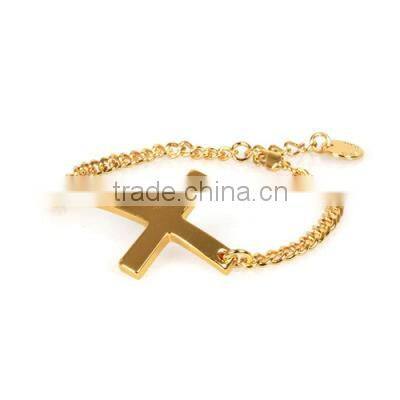 Plating black cross chain bracele for men's in stainless steel jewellery wholesale