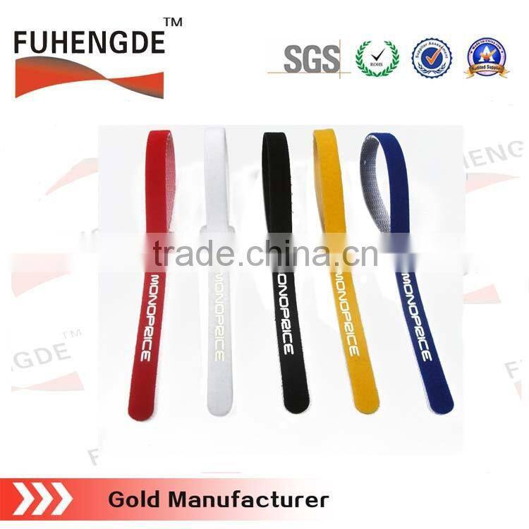 Colorful back to back T shape magic tape cable ties