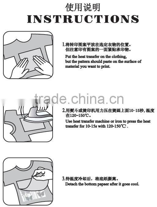 T-shirt iron on heat press label transfer printing on .
