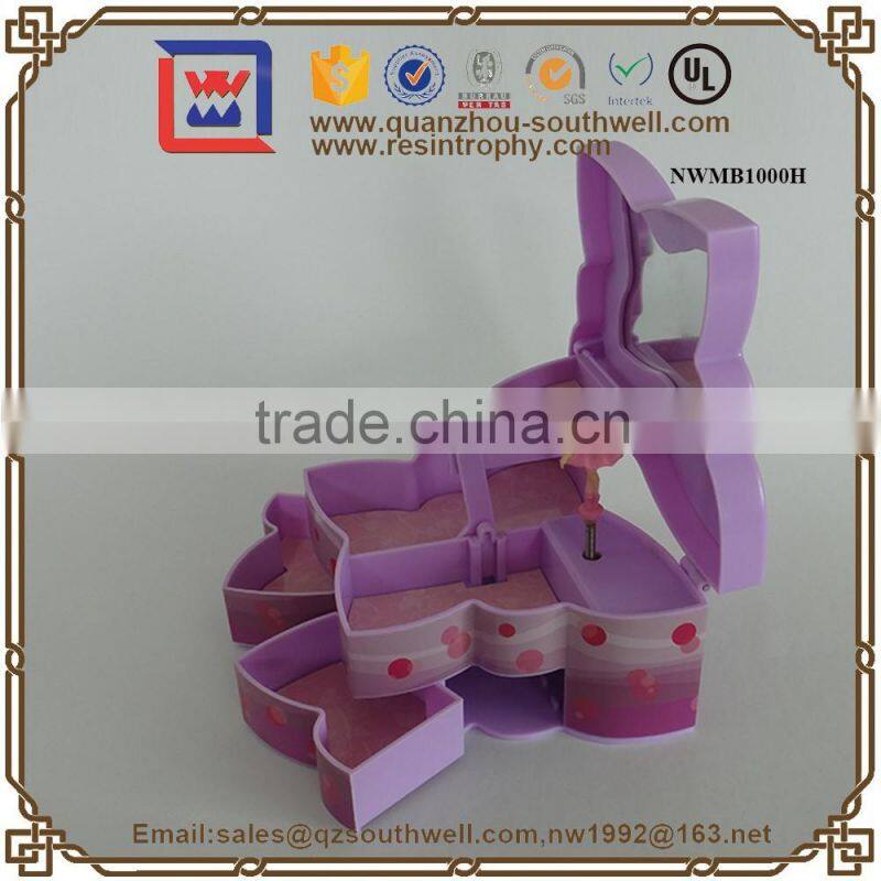 Fashion Plastic Jewelry Box With Drawer Toy Carousel Music Box
