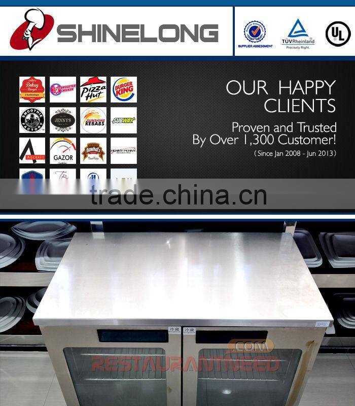 R185 Stainless Steel Fancooling 2 Refrigerated Glass Doors