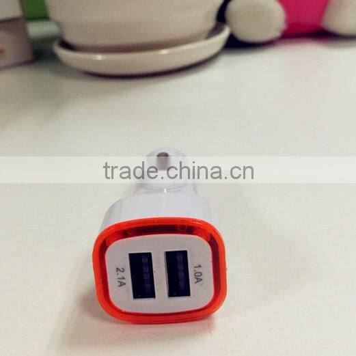 Dual usb universal 5V 2.1A phone car charger led 2 port usb car charger