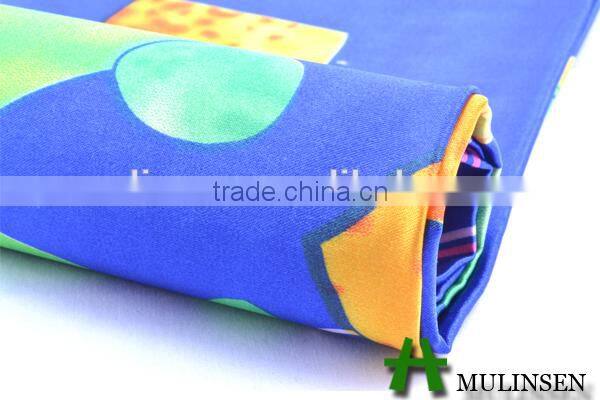 Mulinsen Textile Polyester Spandex Printing Stretchable Satin Fabric