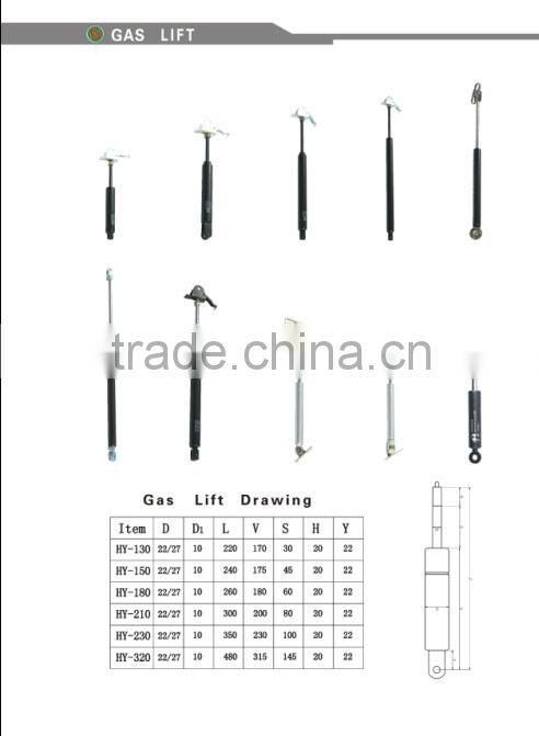 Chromed gas lift for chair