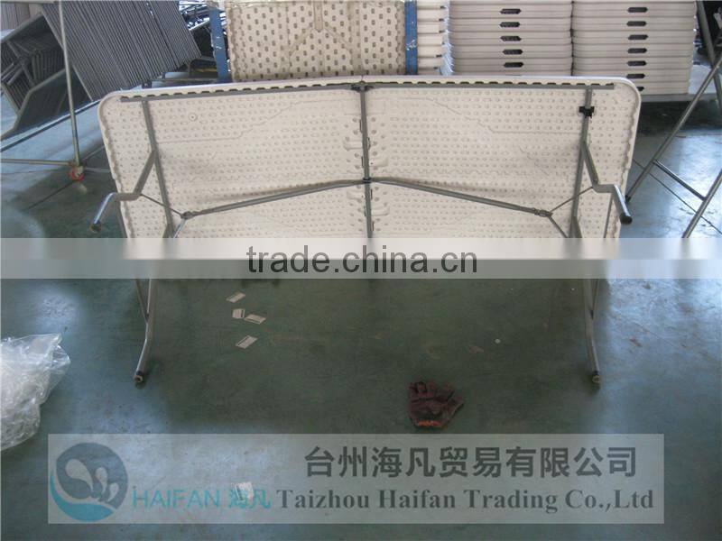 durable180cm white outdoor plastic folding study table and chair with lock/high quality plastic study table