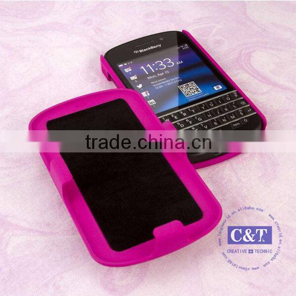 C&T Black kickstand combo Holster Belt Clip Case For Blackberry Q10