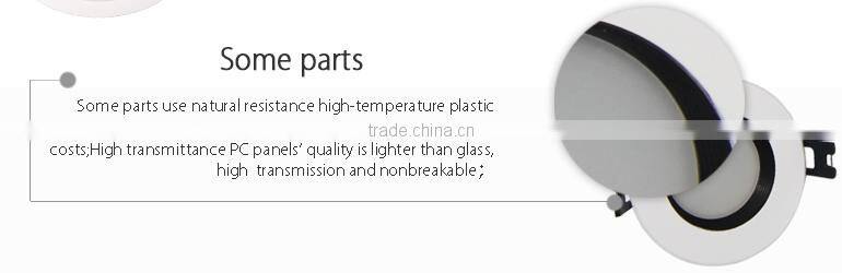 some parts use natural resistance high-temperature plastic material 3w led downlight recessed