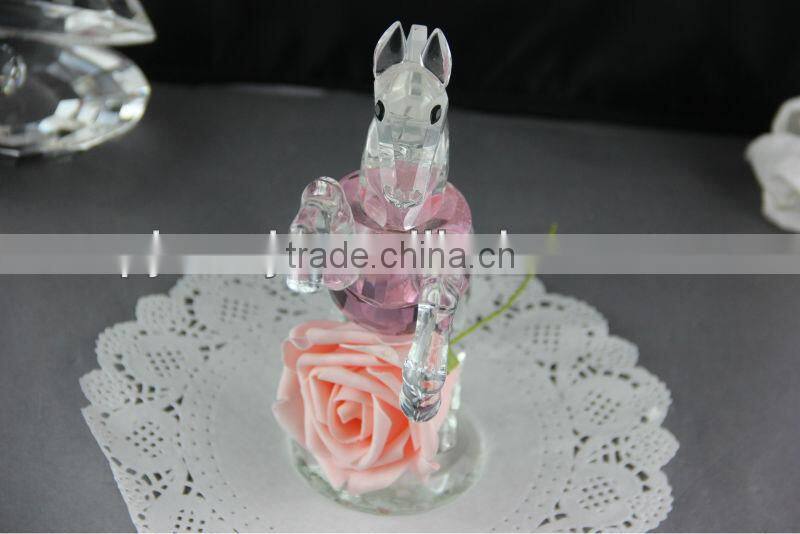 Optical K9 Crystal Horse Model with Base for Novelty Gift