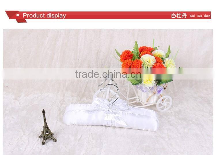 Satin padded hanger child clothes with bowknot