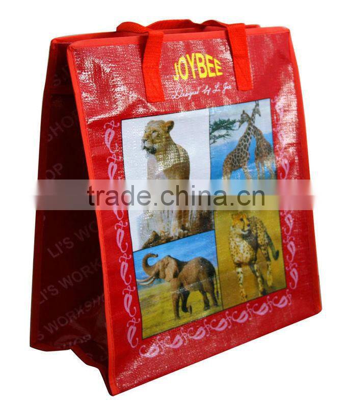 pp zipper shopping bag with nylon tape handle(2W-2062)
