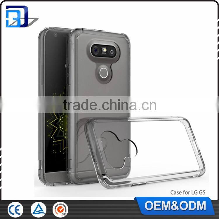 New Product 2016 Clear Ultra Slim Acrylic + TPU Bumper 2 in 1 Back Cover Case For LG G5 H830 Mobile Phone Accessories