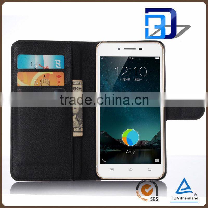for vivo x6 plus cover case, Litchi Design Credit Card Wallet Stand Flip leather case for Vivo X6 Plus mobile phone cover