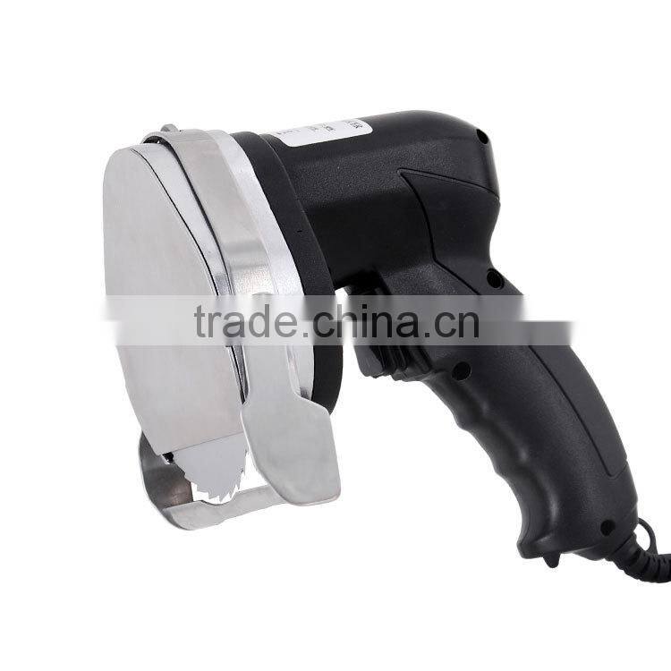 Lowest price portable handheld ks-100e 220V doner kebab knife electric with 2 round blades for roaster