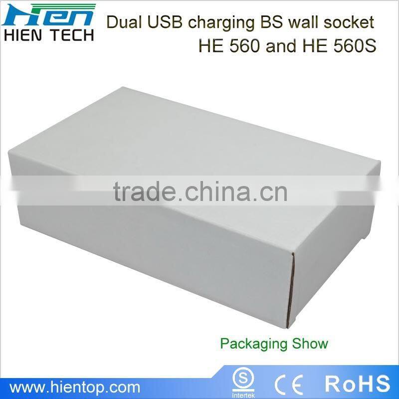 1Amp Dual USB Port UK Panel Socket Wall Charger Plug Power Adapter Outlet Plate 2 Gang