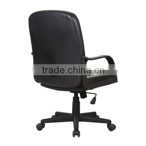 HC-A043M black leather swivel office chair with arm