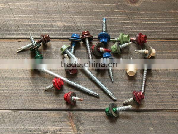 Hex Washer Head Self Drilling Screws with Color Painted roofing screw