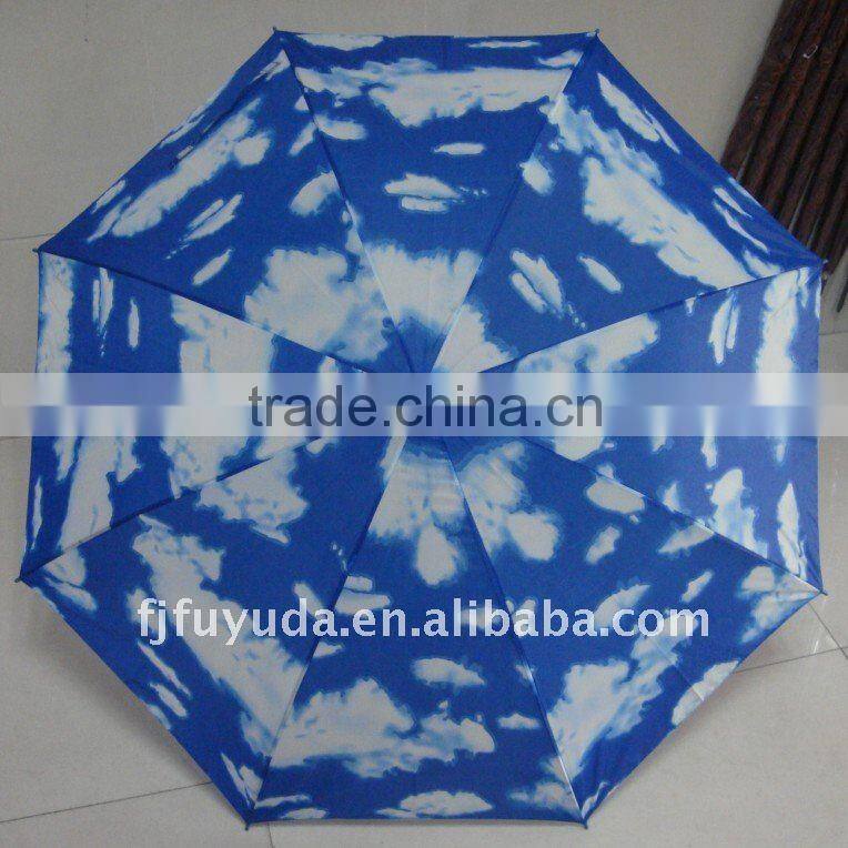 straight promotional umbrella with blue sky fabric