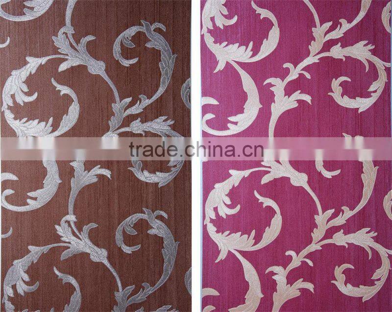 decoration materials embossed effect pvc wallpaper