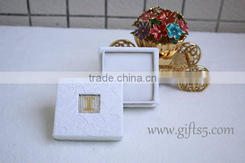 Unique engagement ring boxes with beaded name plate of I