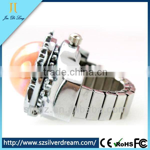 New Arrival Elegant Watch Black Pearl Ring Finger Ring Watch