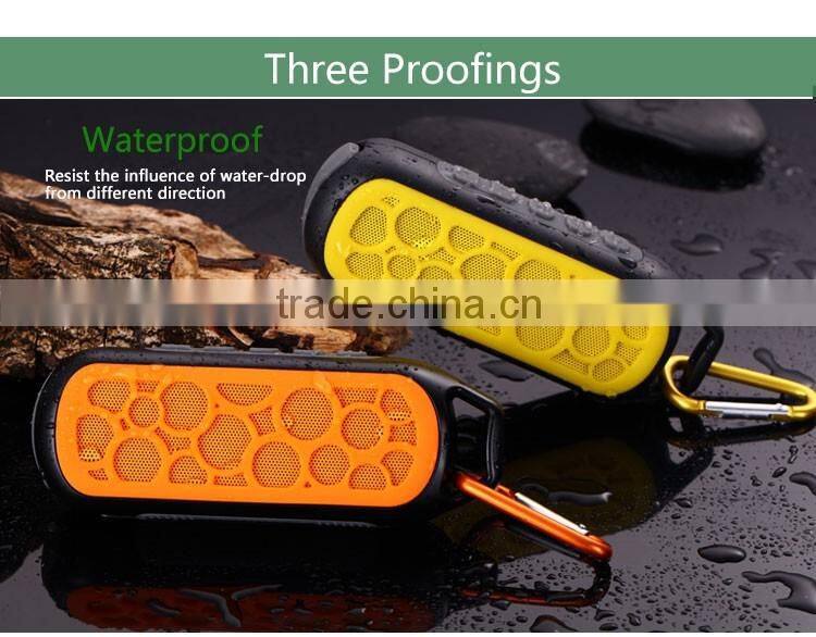 2016 Portable Waterproof outdoor wireless stereo Bluetooth 3.0 Shower speaker With one-key callback