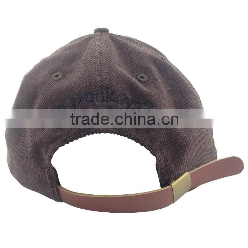 Unisex custom vintage embroidered corduroy blank baseball snapback cap wholesale