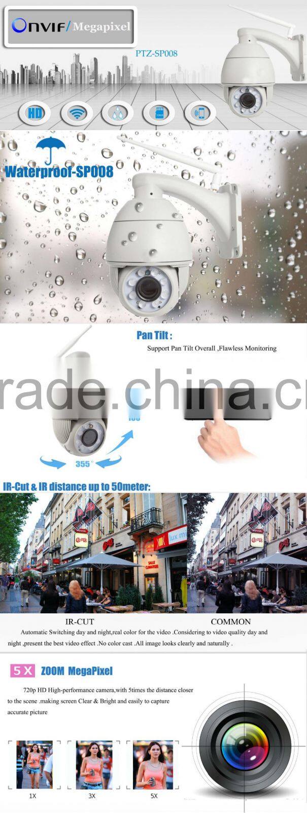 Full HD 720p night vision professional outdoor rotating waterproof wifi security camera