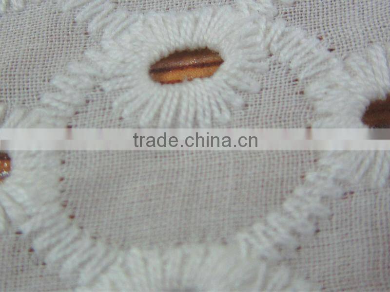 Es3036 white cotton embroidery blouses fabric