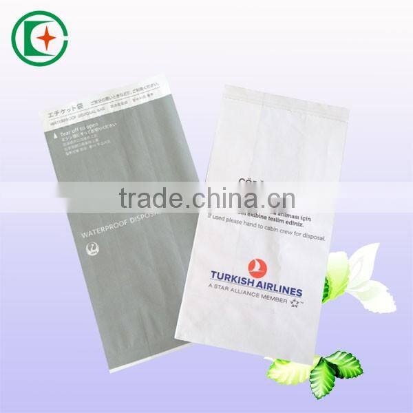 paper air sickness bag/wholesale sanitary paper bag/waterproof paper bag for airline or train