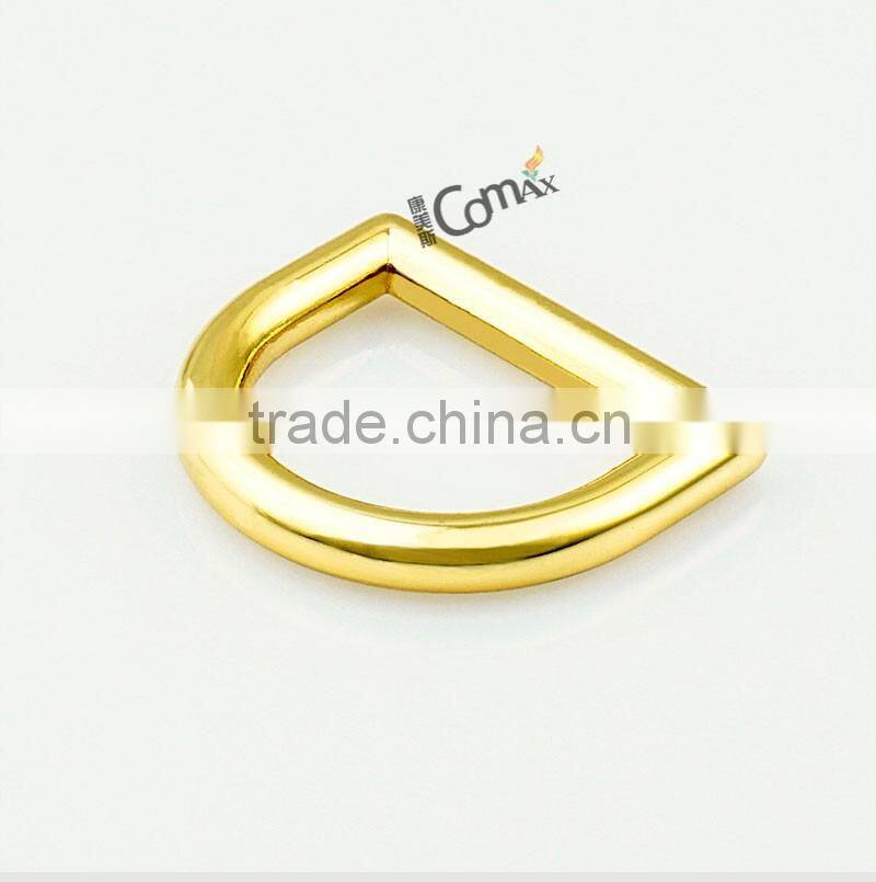 High end gold metal aluminum d-ring for women bag