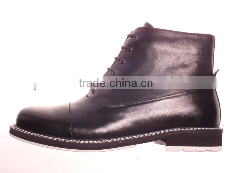 Trendy high ankle leather shoes boots for men 2014