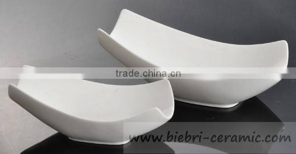 13 inch Irregular Shape Salad Dessert Pasta Dinner Soup Food Serving Ceramic Porcelain Bowls Hotel Restaurant Wholesale