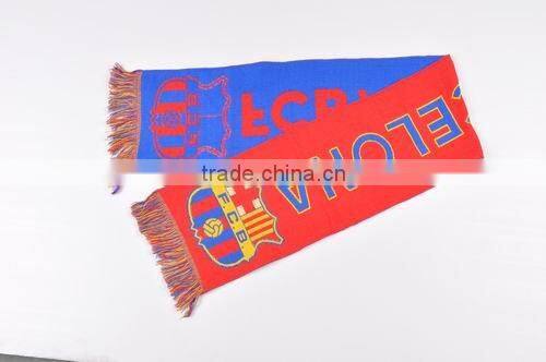 Acrylic Jacquard football fan scarf OEM welcome