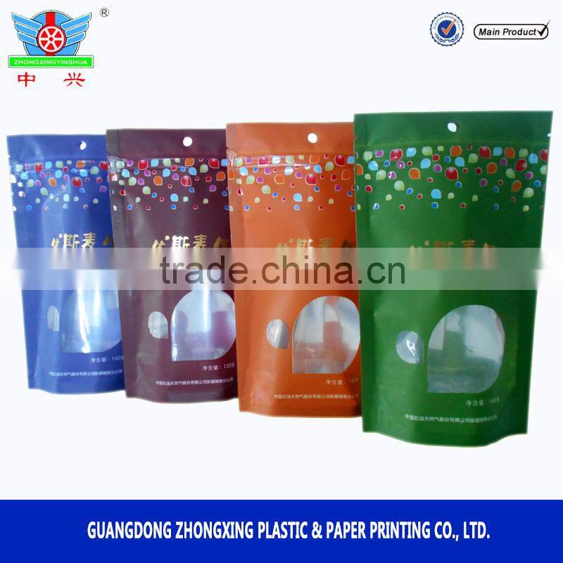 Food grade plastic Organic quinoa packaging bag with clear window