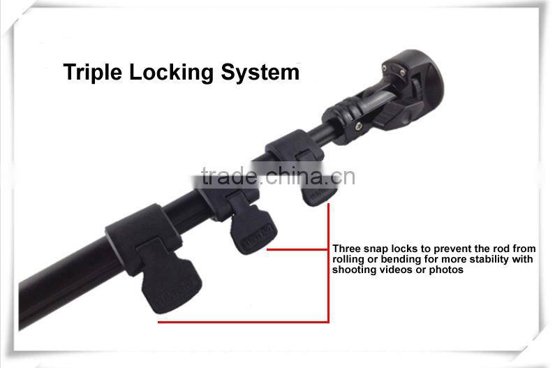 Telescopic Selfie Pole W/ Detachable Wireless Shutter Release & Clip Mount Holder For iPhone Andrpid Phones