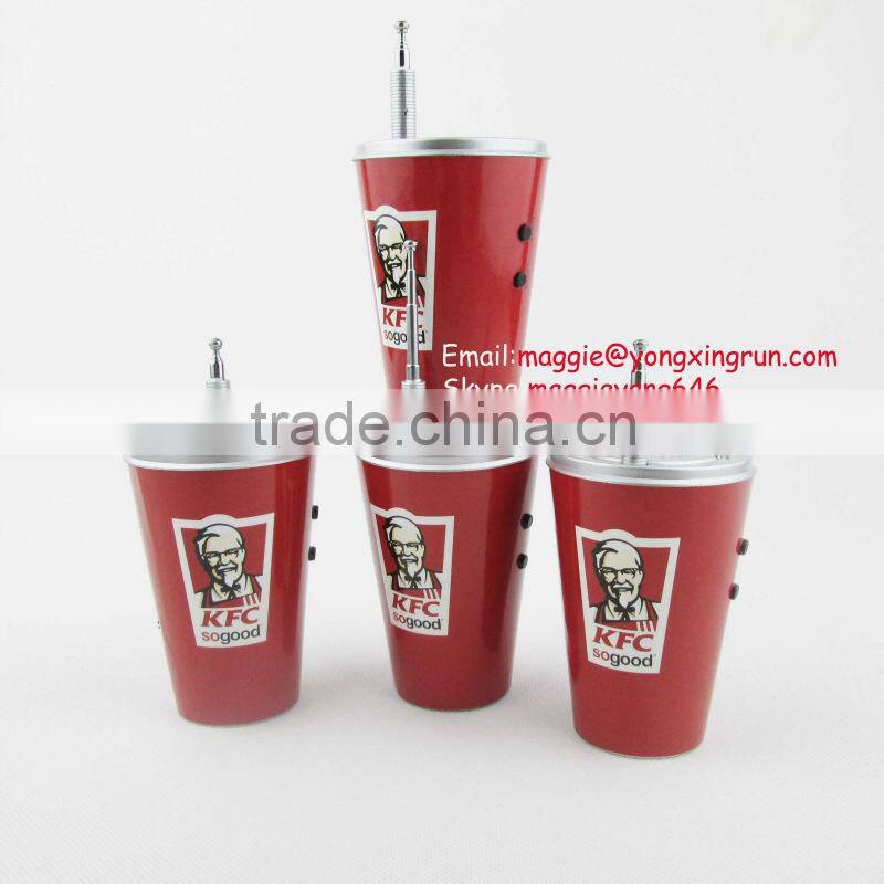 promotional gift mini cup fm radio