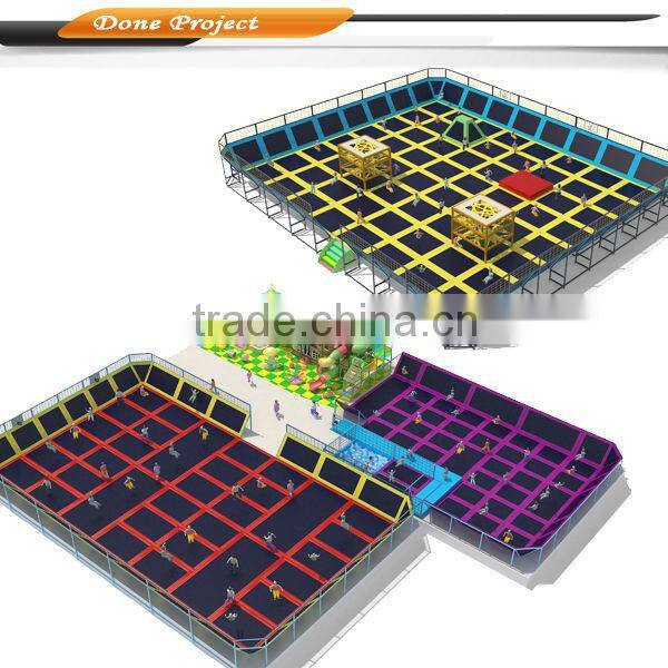 2016 hot Sale trampolines, free design bounce park, top 1 safest trampoline for backyard