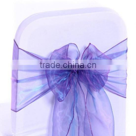 Royal blue satin chair sashes for wedding