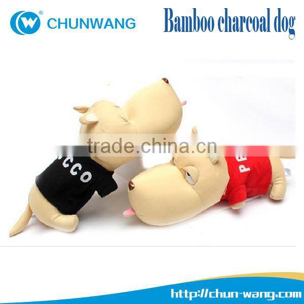 Cartoon big head dog stuffed bamboo charcoal plush dog toys